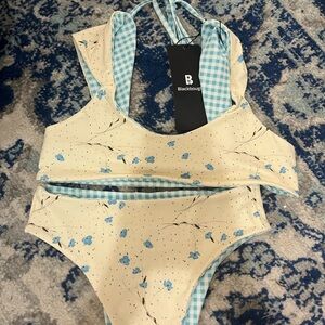 Black bough reversible bathing suit